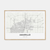 Amarillo Map Landscape Poster