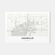 Amarillo Map Landscape Poster