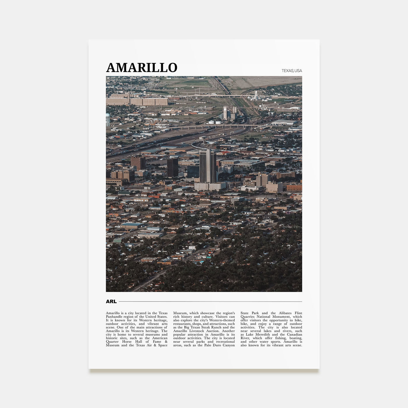 Amarillo Travel Color Poster