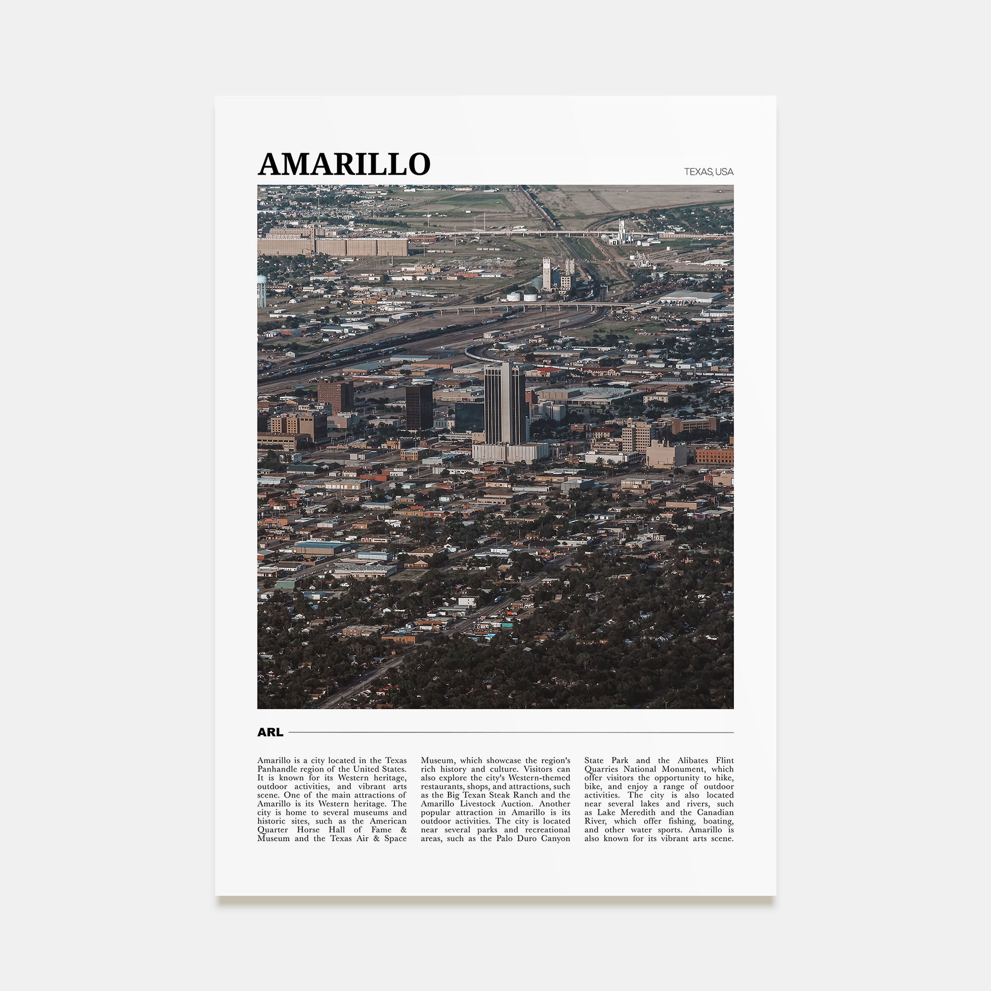 Amarillo Travel Color Poster