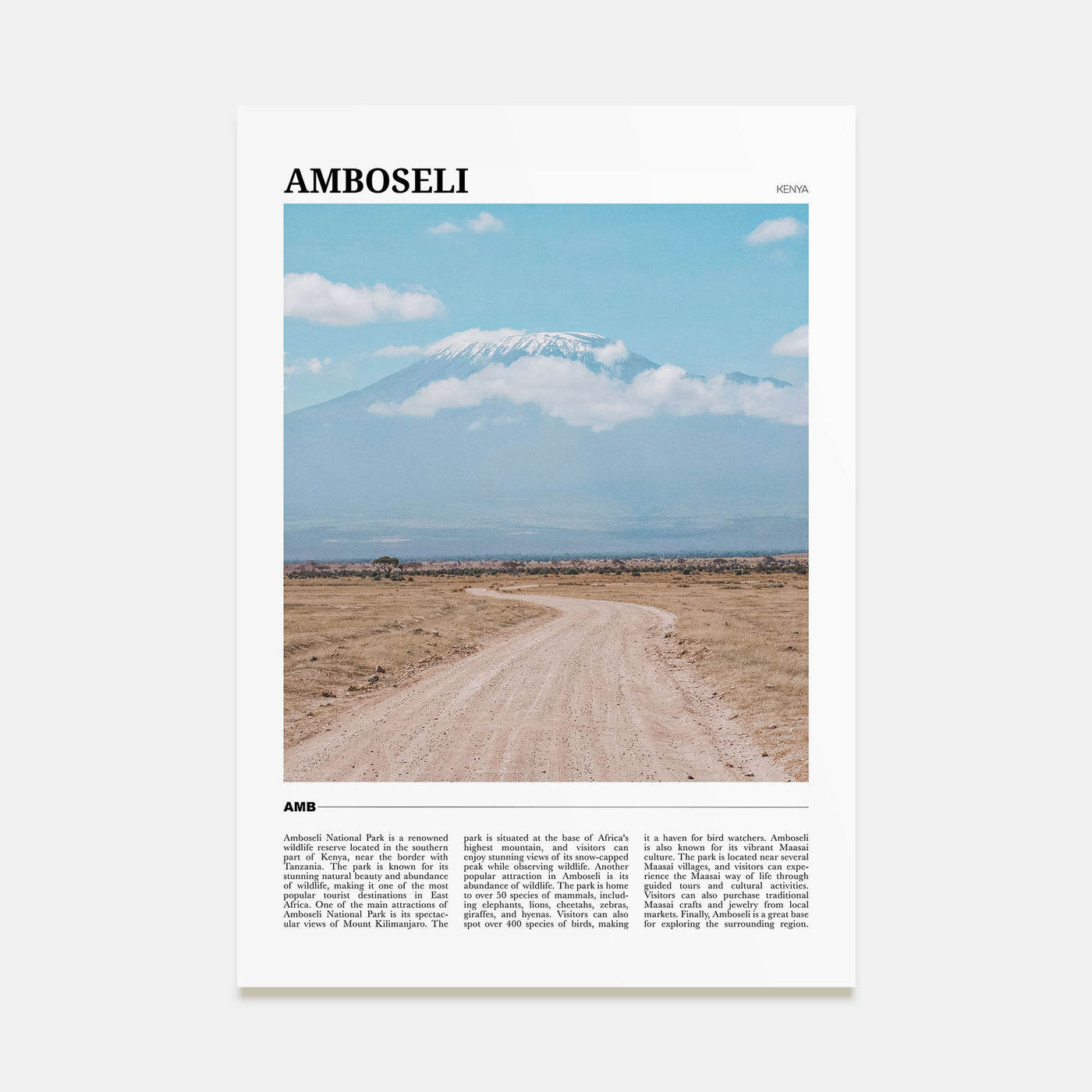 Amboseli Travel Color Poster