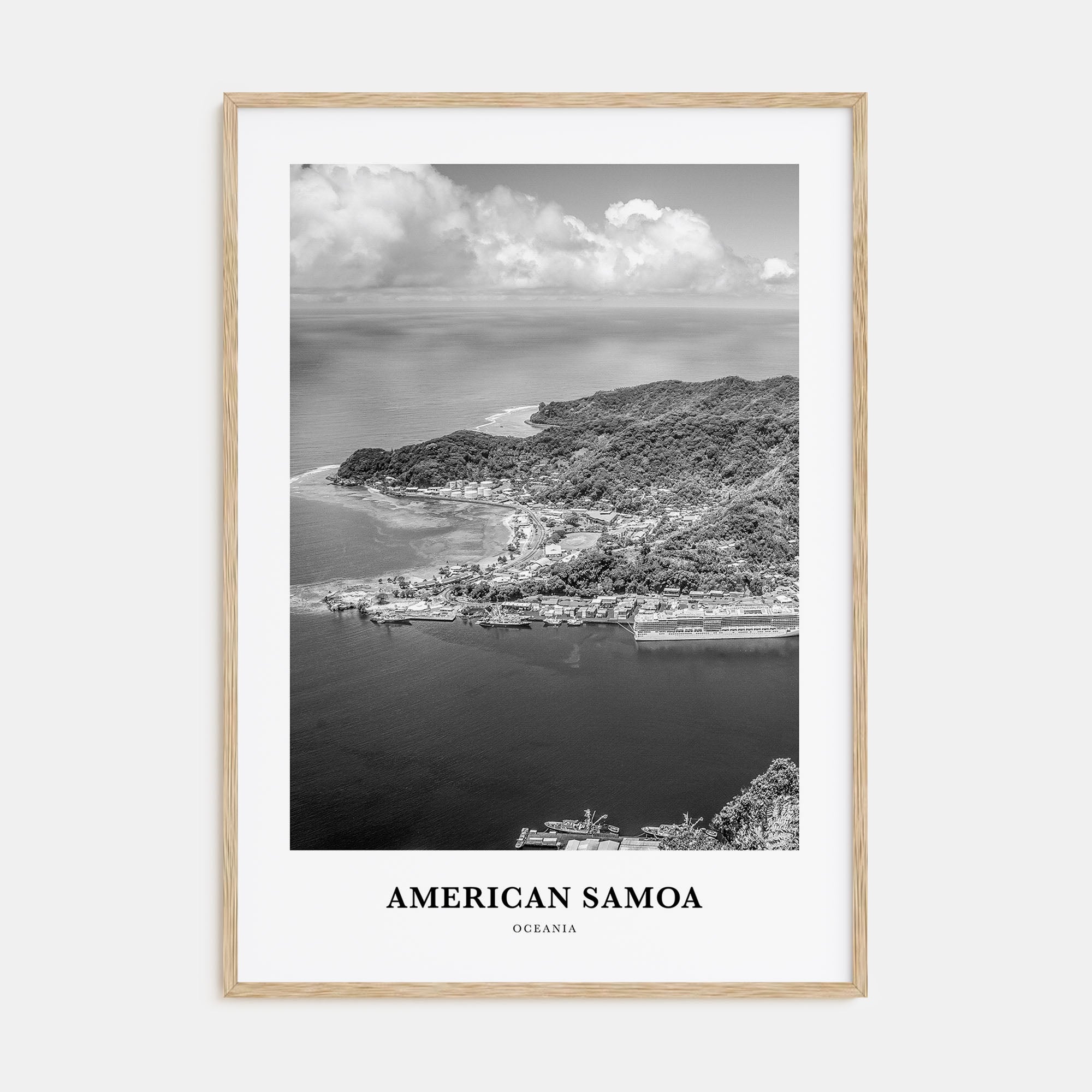 American Samoa Portrait B&W Poster
