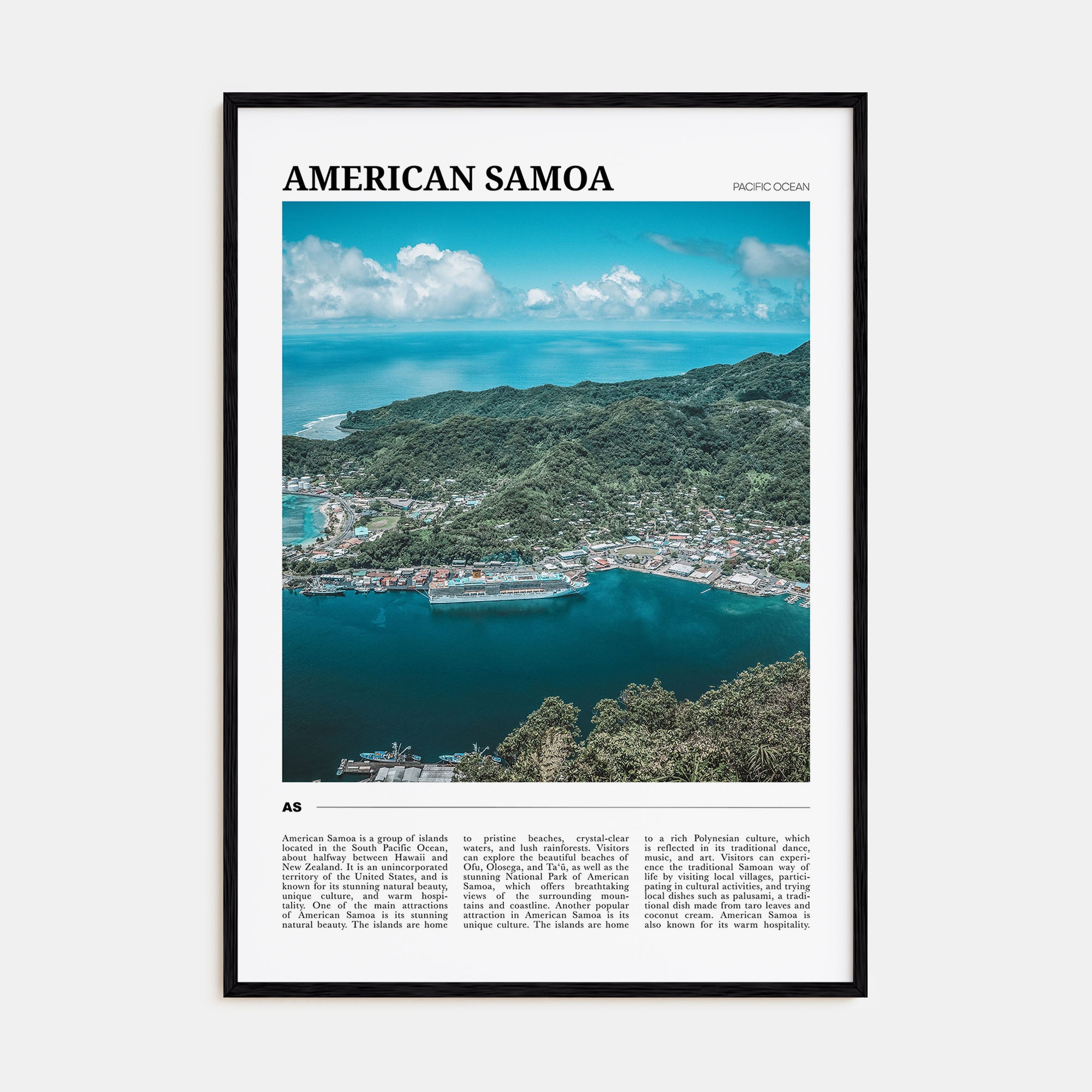 American Samoa Travel Color Poster