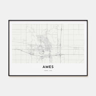 Ames Map Landscape Poster