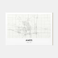 Ames Map Landscape Poster
