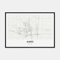 Ames Map Landscape Poster