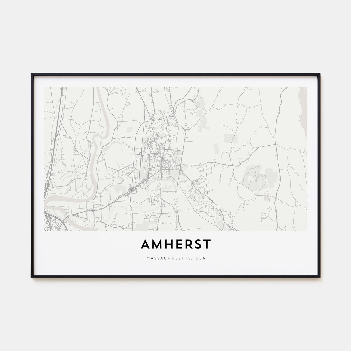 Amherst Map Landscape Poster