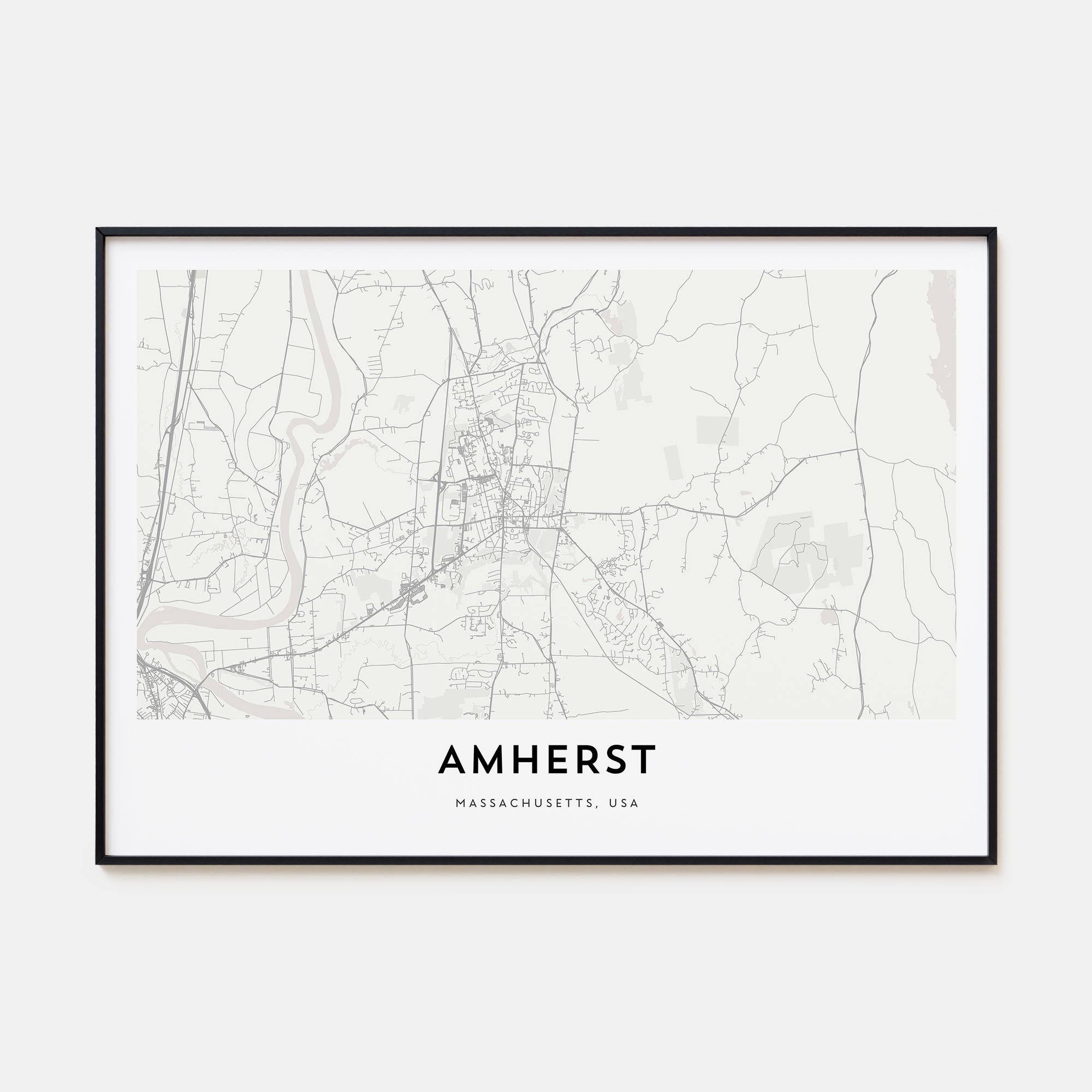 Amherst Map Landscape Poster