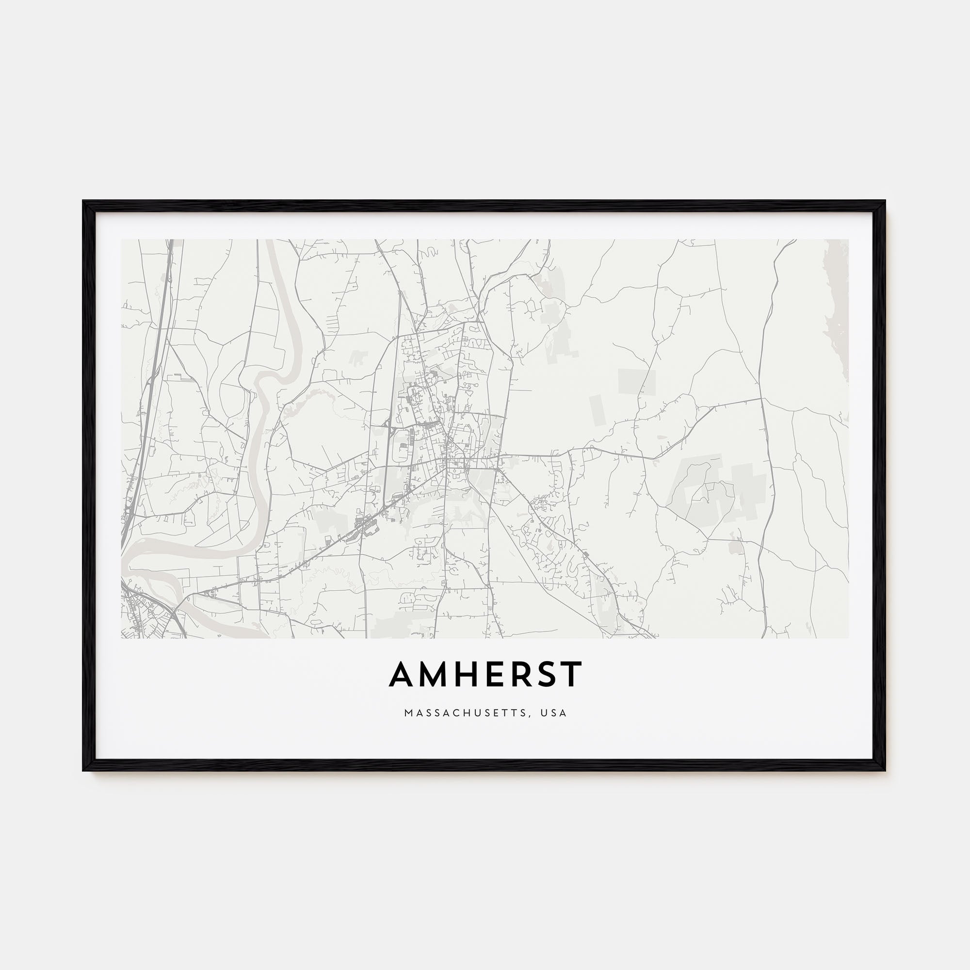 Amherst Map Landscape Poster
