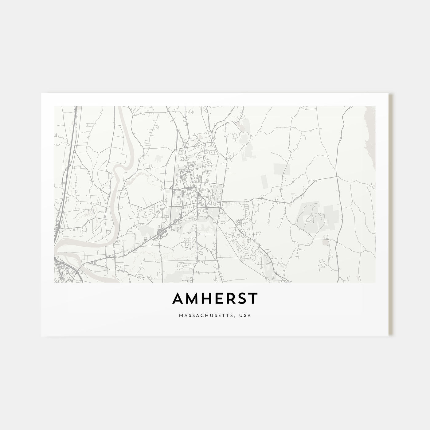 Amherst Map Landscape Poster