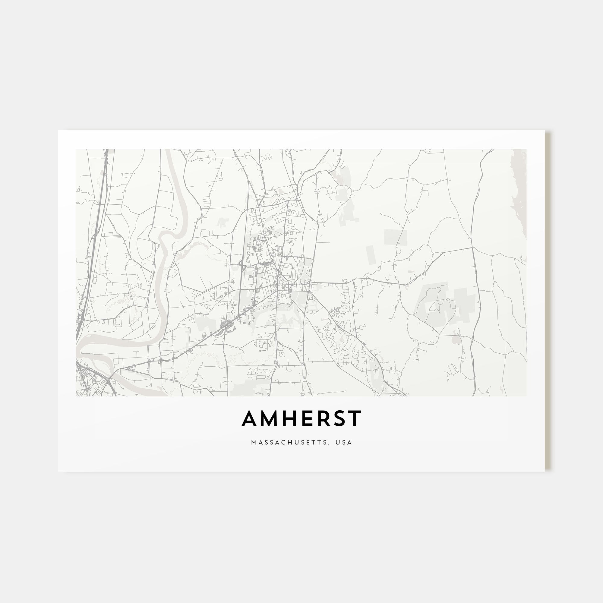 Amherst Map Landscape Poster