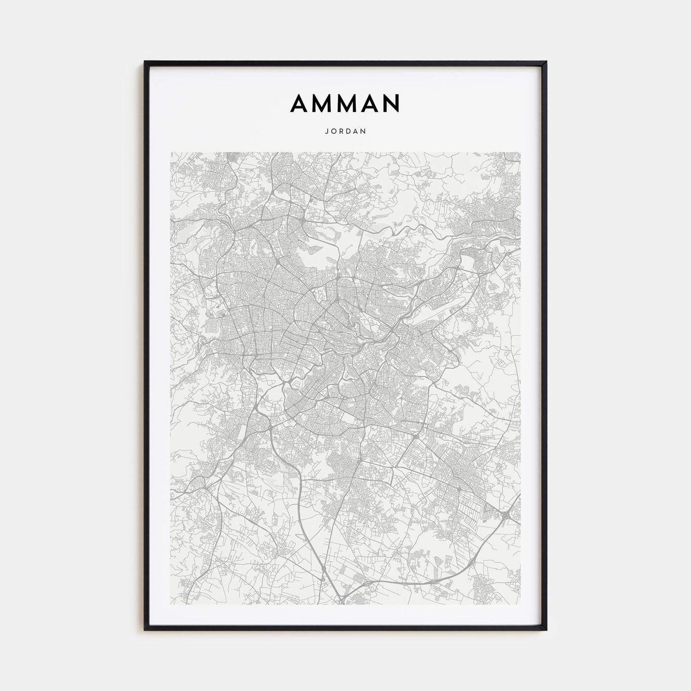 Amman Map Portrait Poster