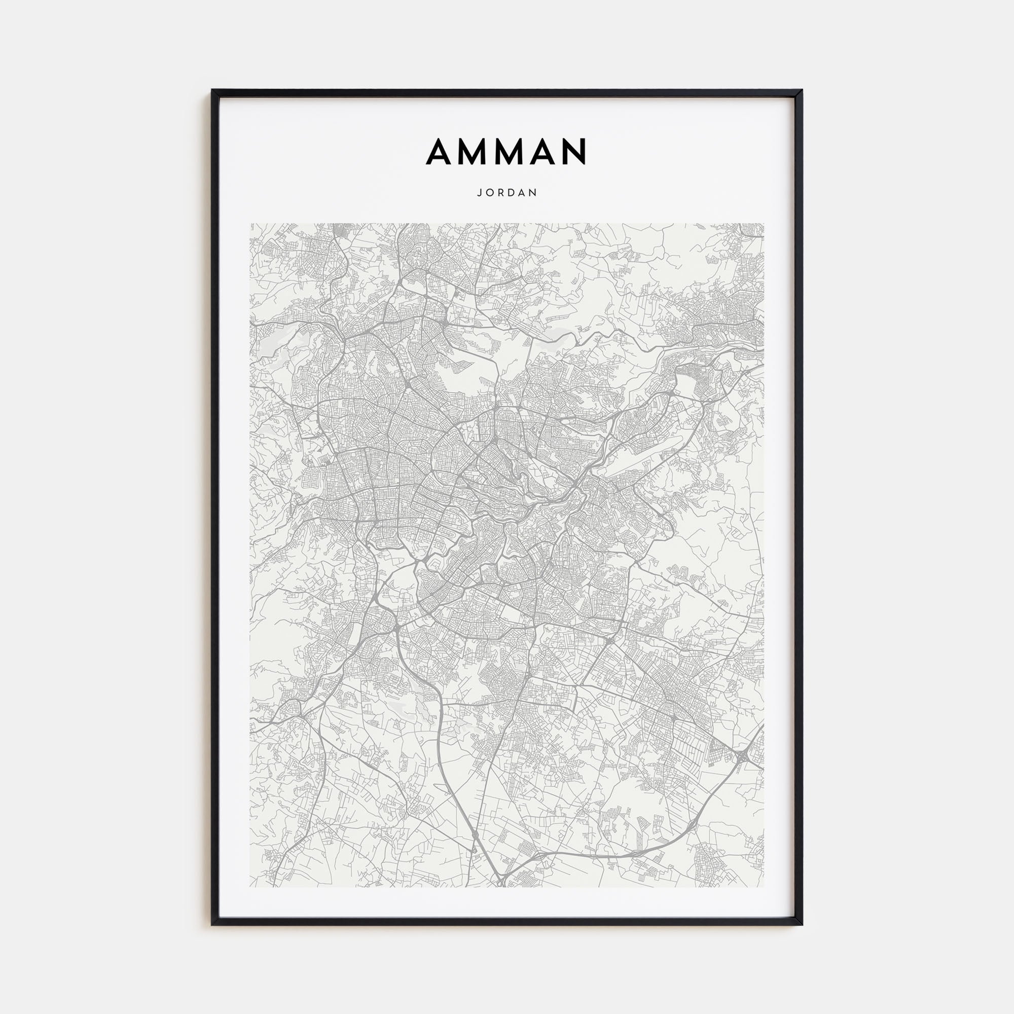 Amman Map Portrait Poster