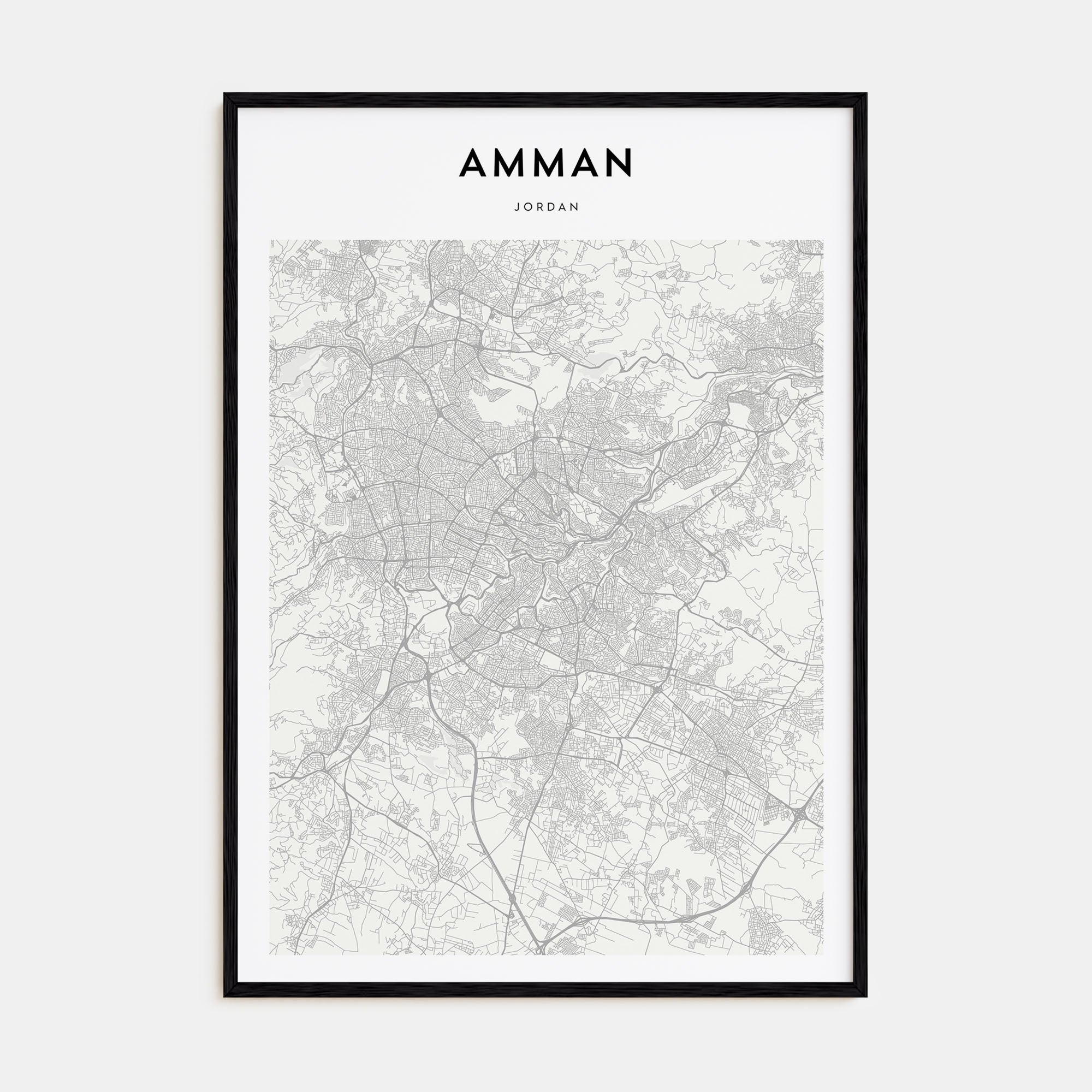 Amman Map Portrait Poster