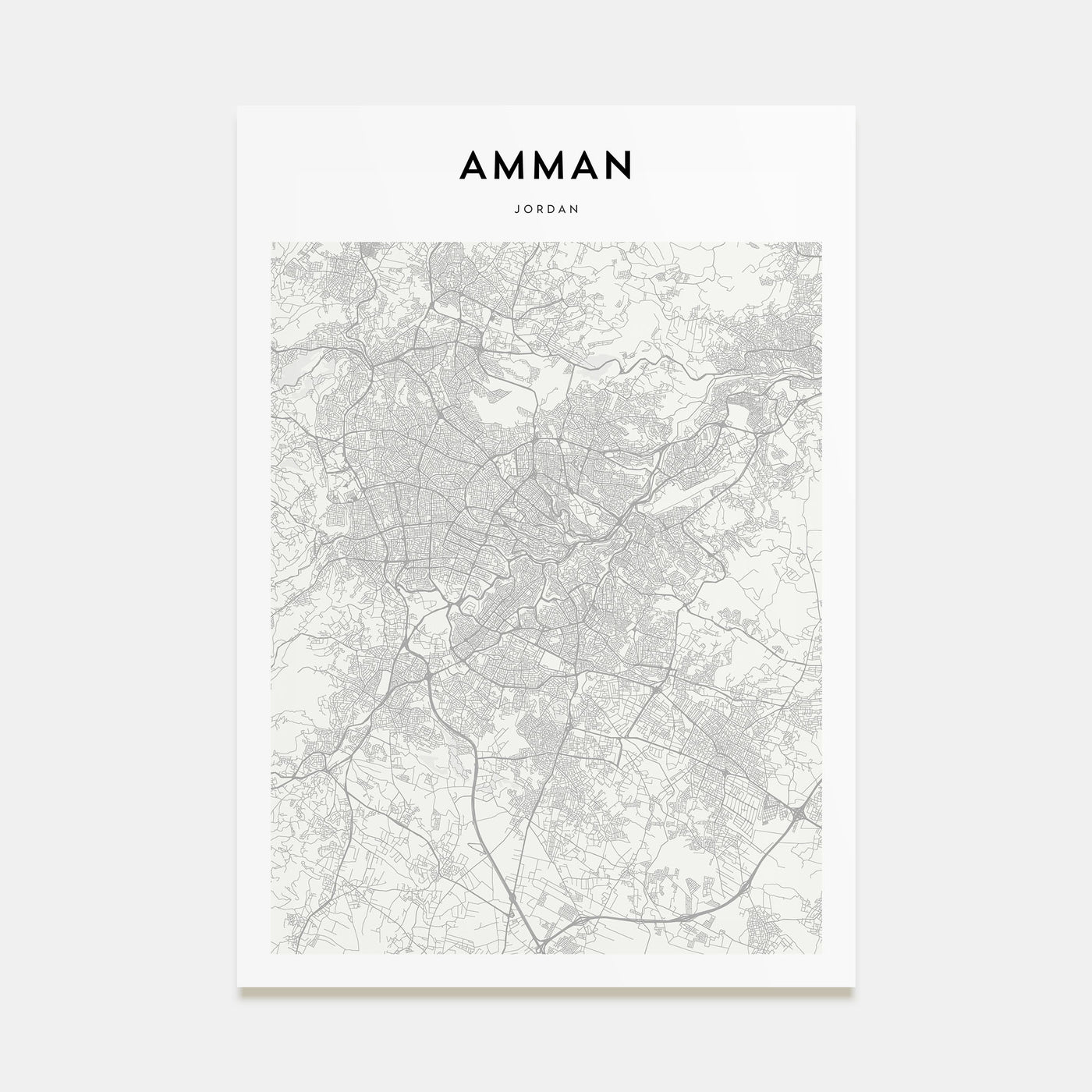 Amman Map Portrait Poster