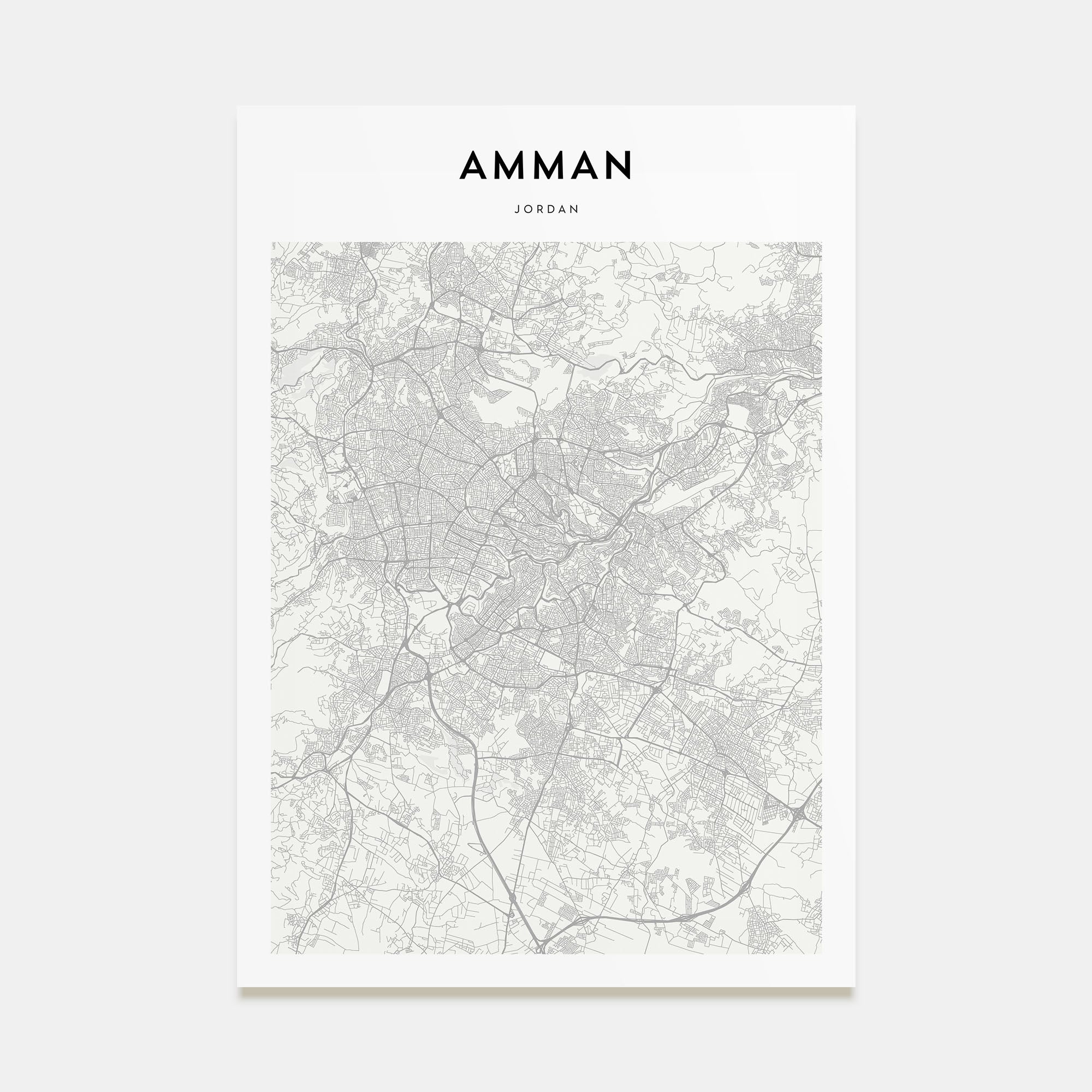 Amman Map Portrait Poster