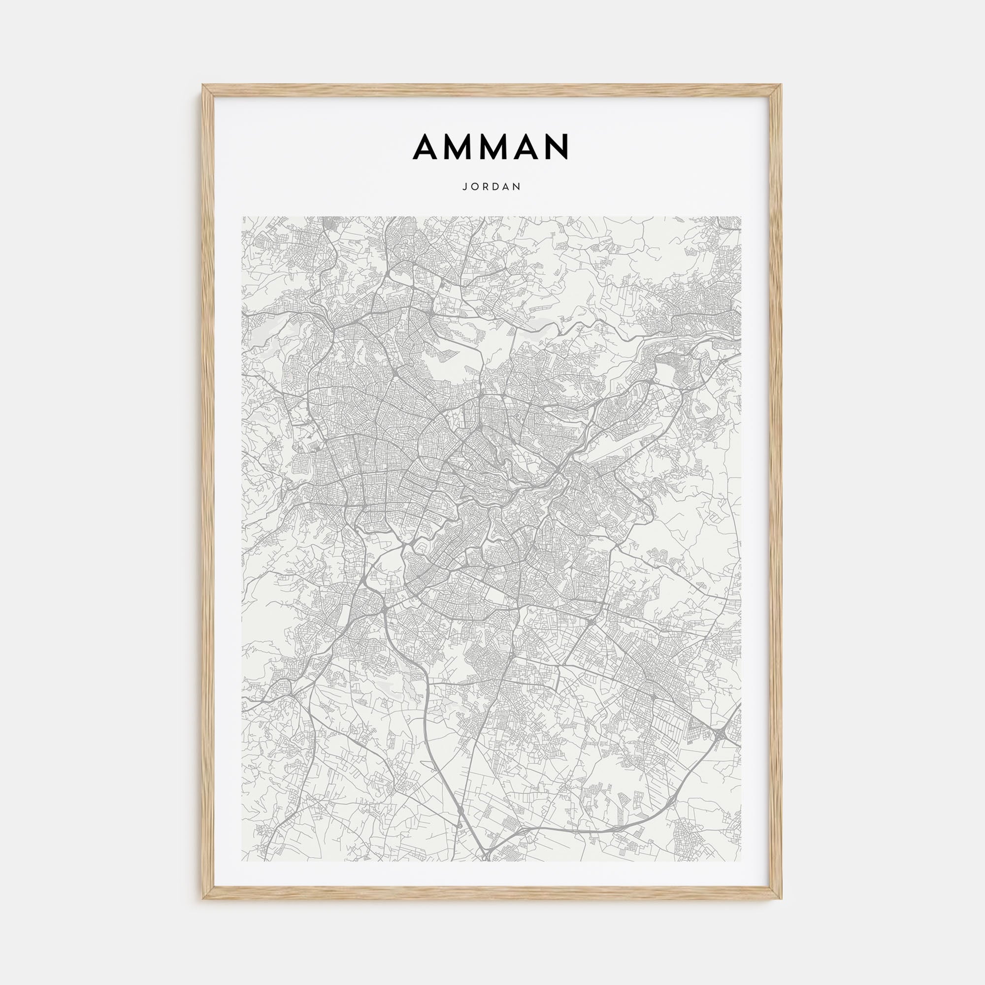 Amman Map Portrait Poster