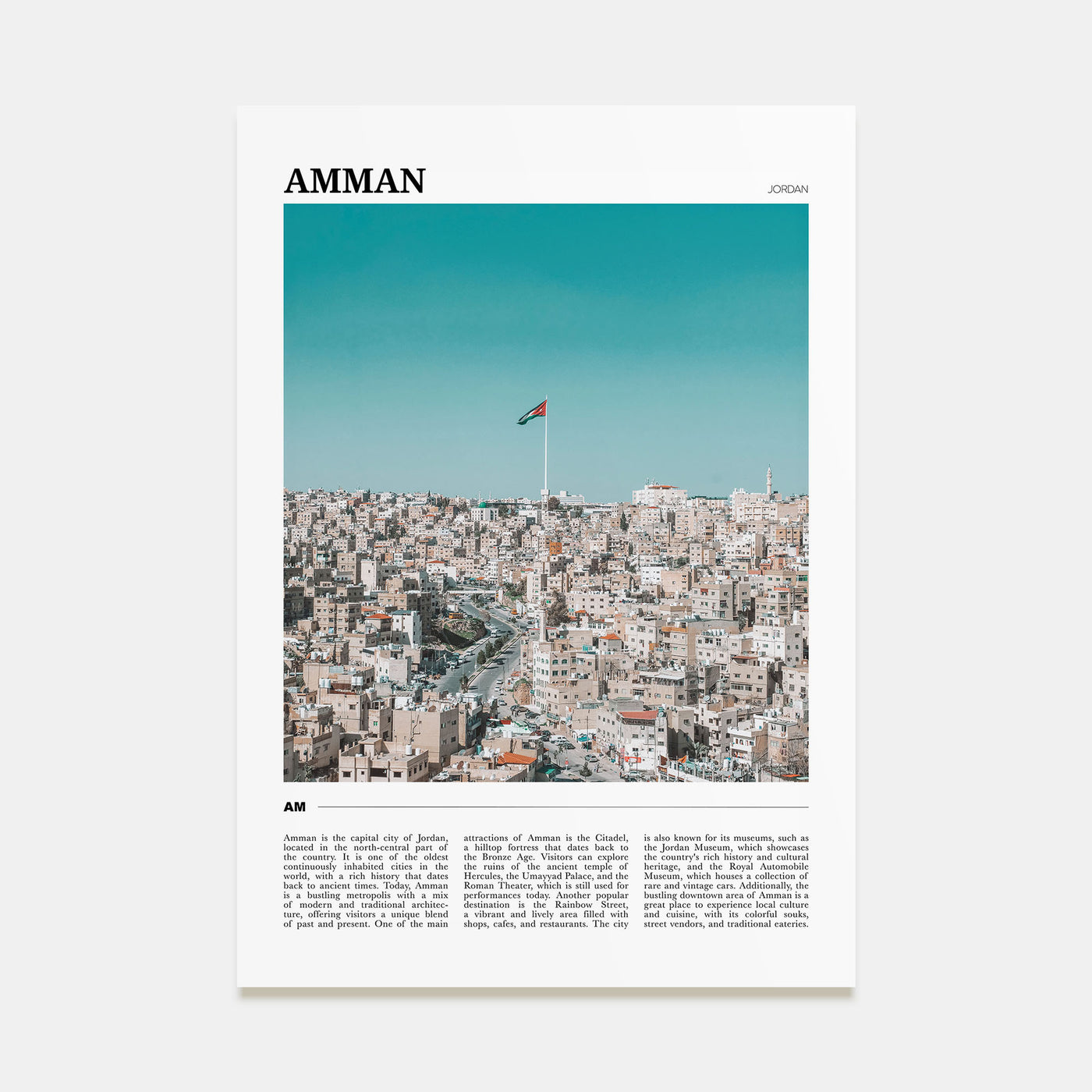 Amman Travel Color Poster