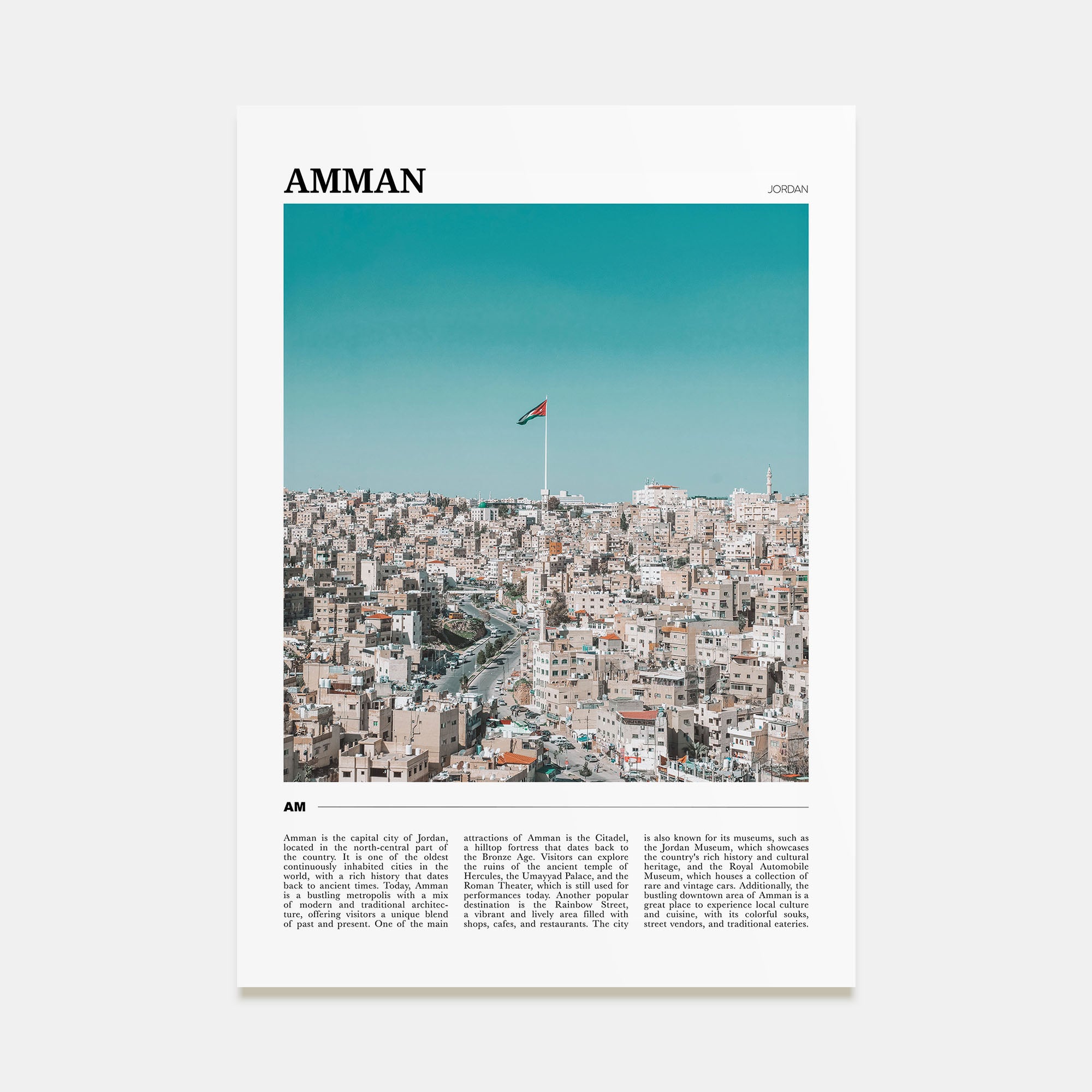 Amman Travel Color Poster