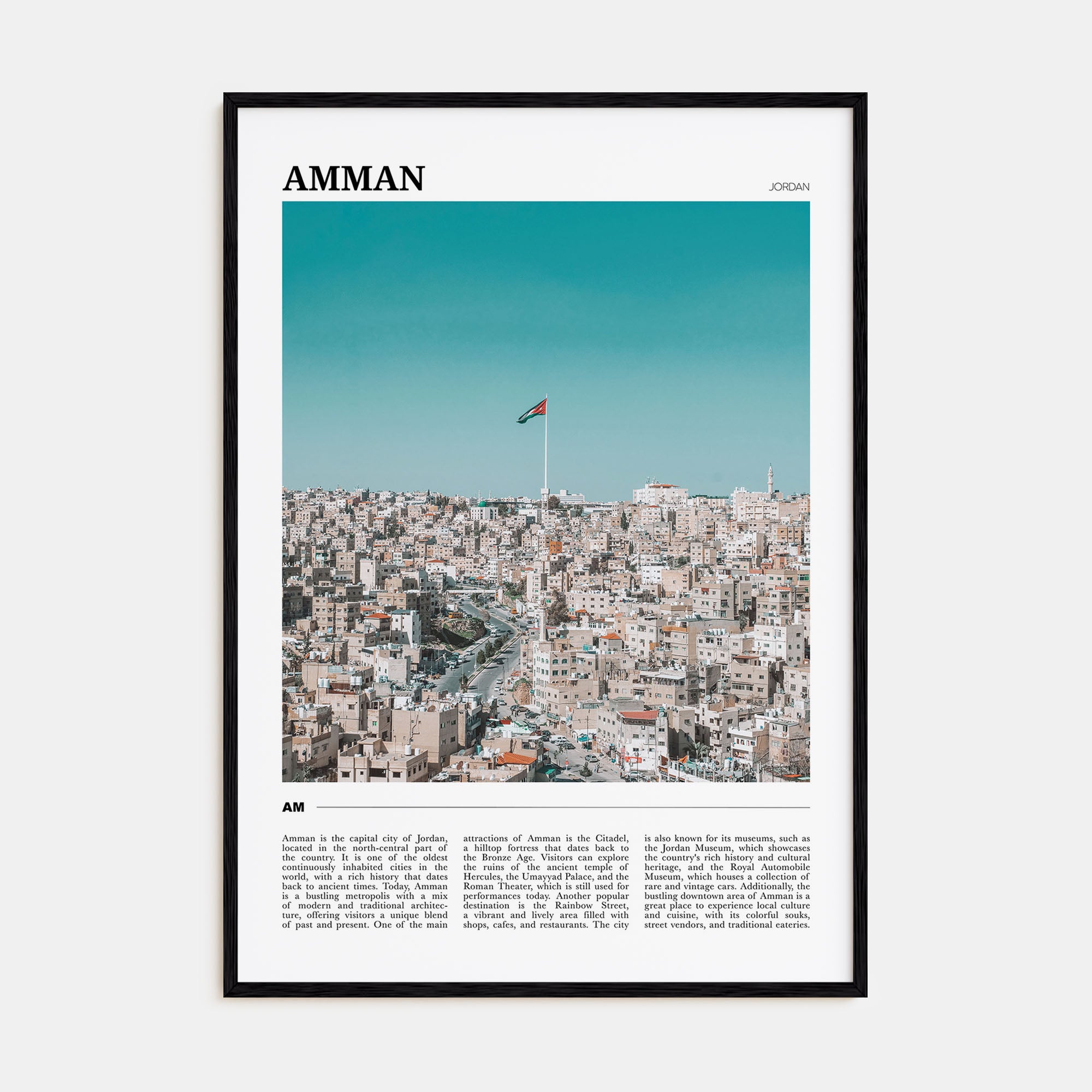 Amman Travel Color Poster