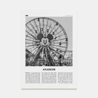 Anaheim Travel B&W No 1 Poster