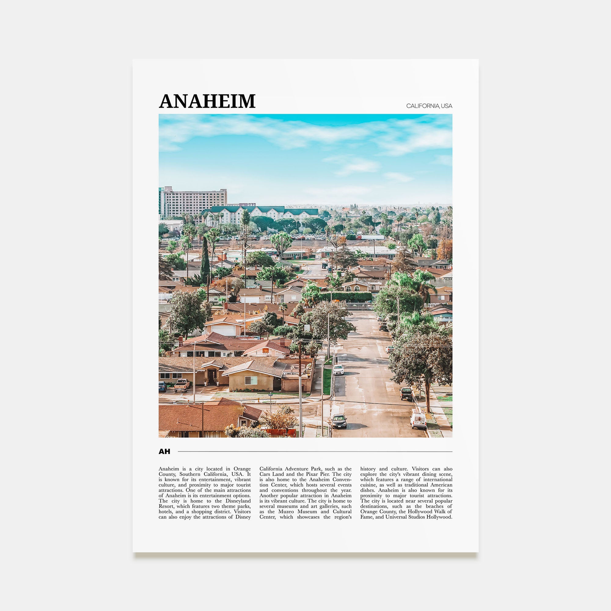 Anaheim Travel Color Poster