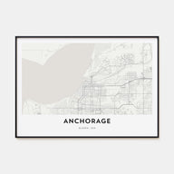 Anchorage Map Landscape Poster