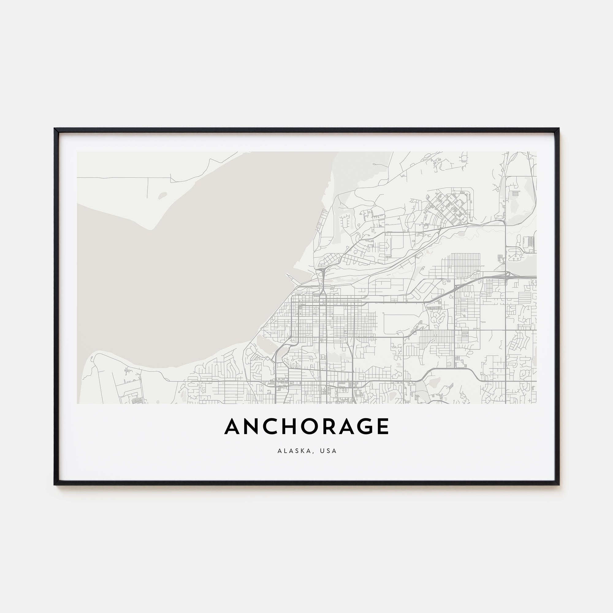 Anchorage Map Landscape Poster