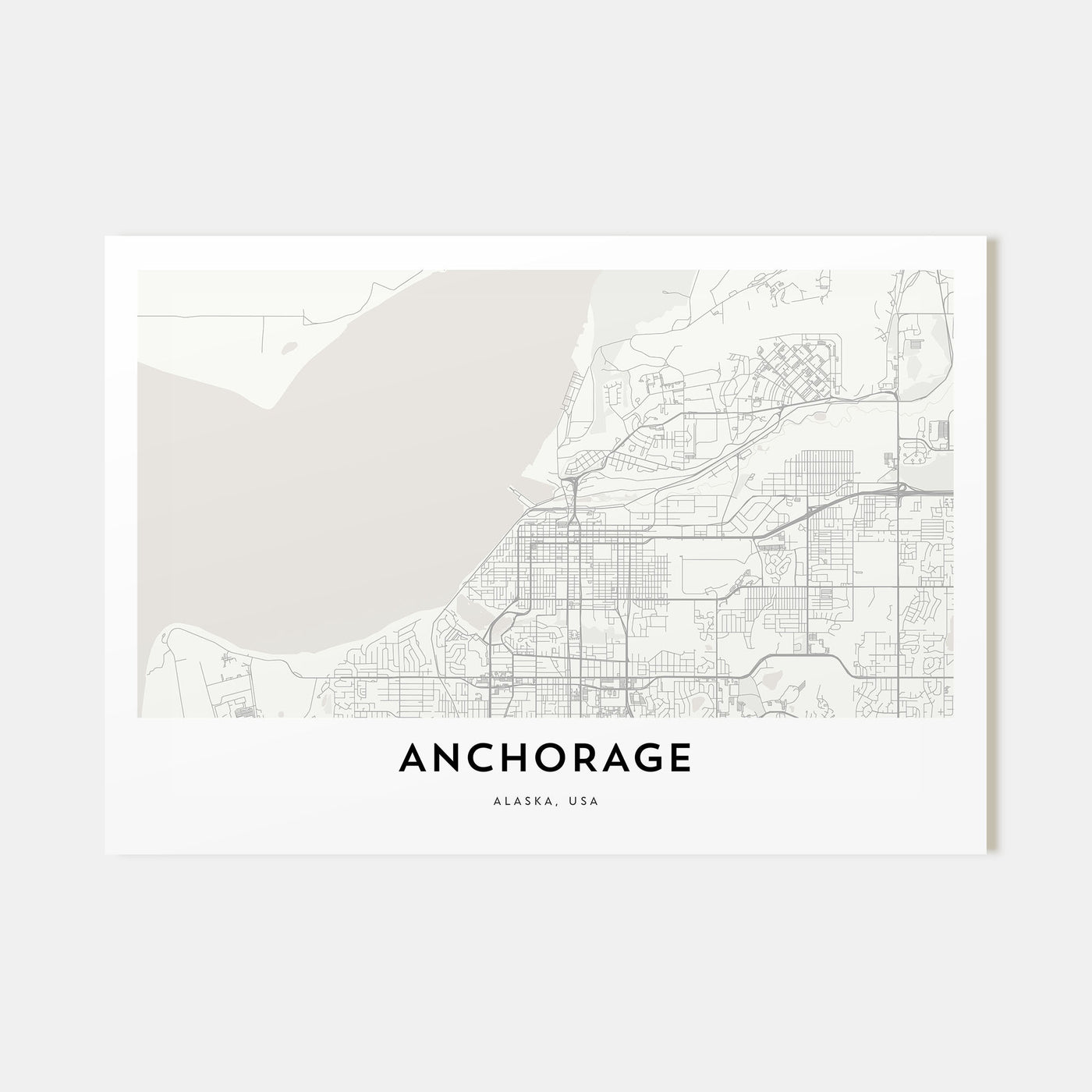 Anchorage Map Landscape Poster