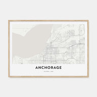 Anchorage Map Landscape Poster