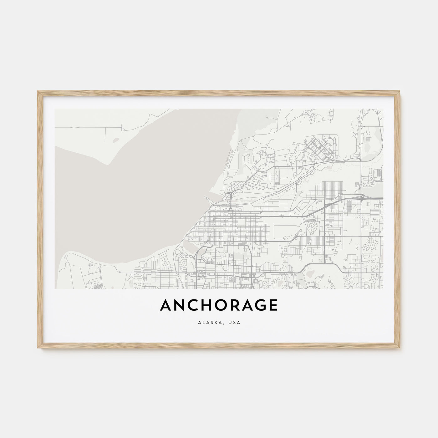 Anchorage Map Landscape Poster