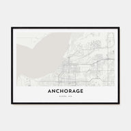 Anchorage Map Landscape Poster