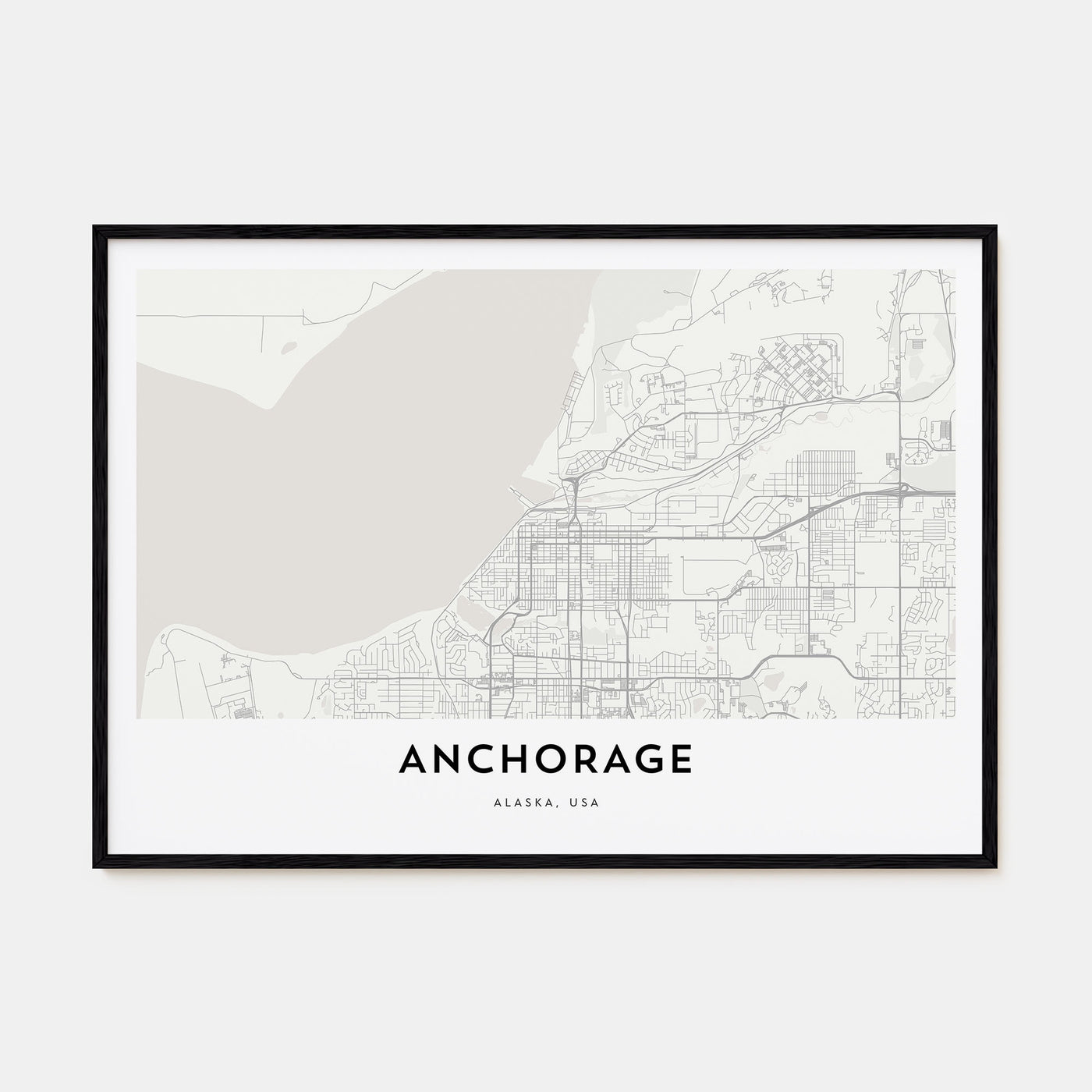Anchorage Map Landscape Poster