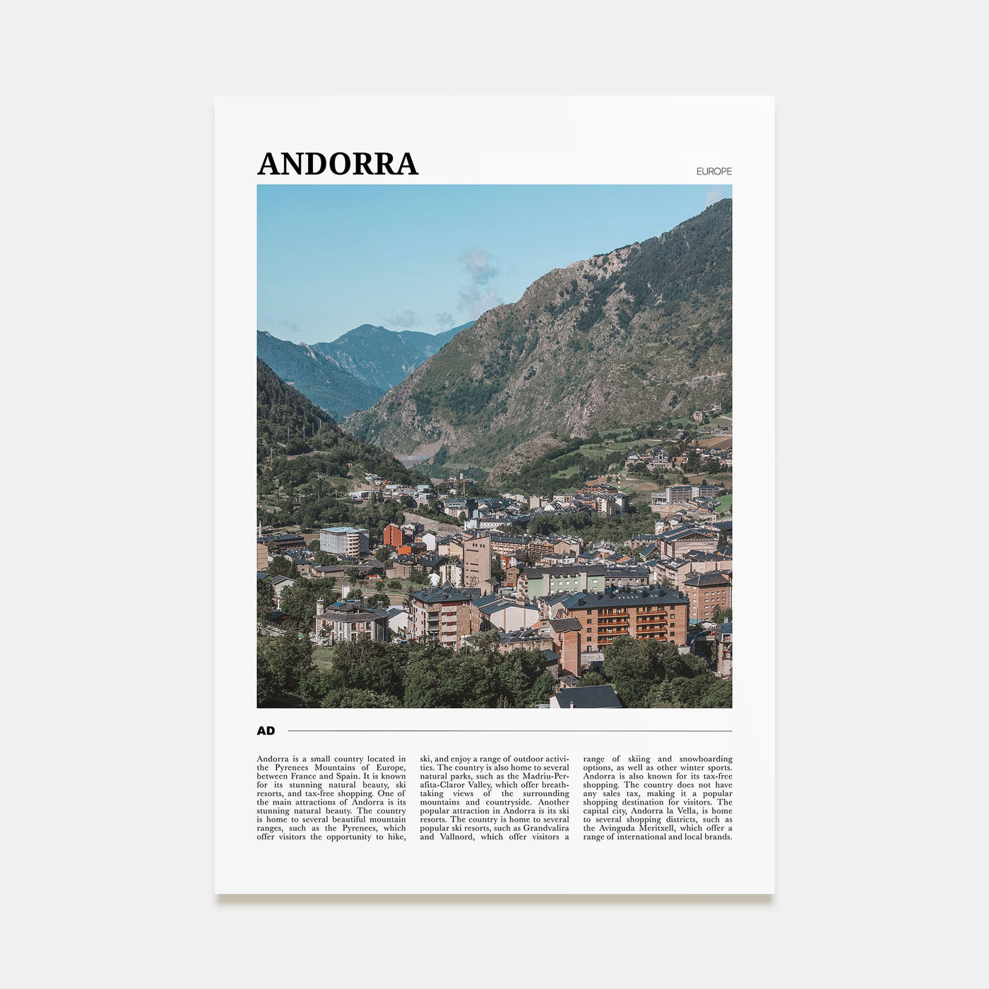 Andorra Travel Color Poster