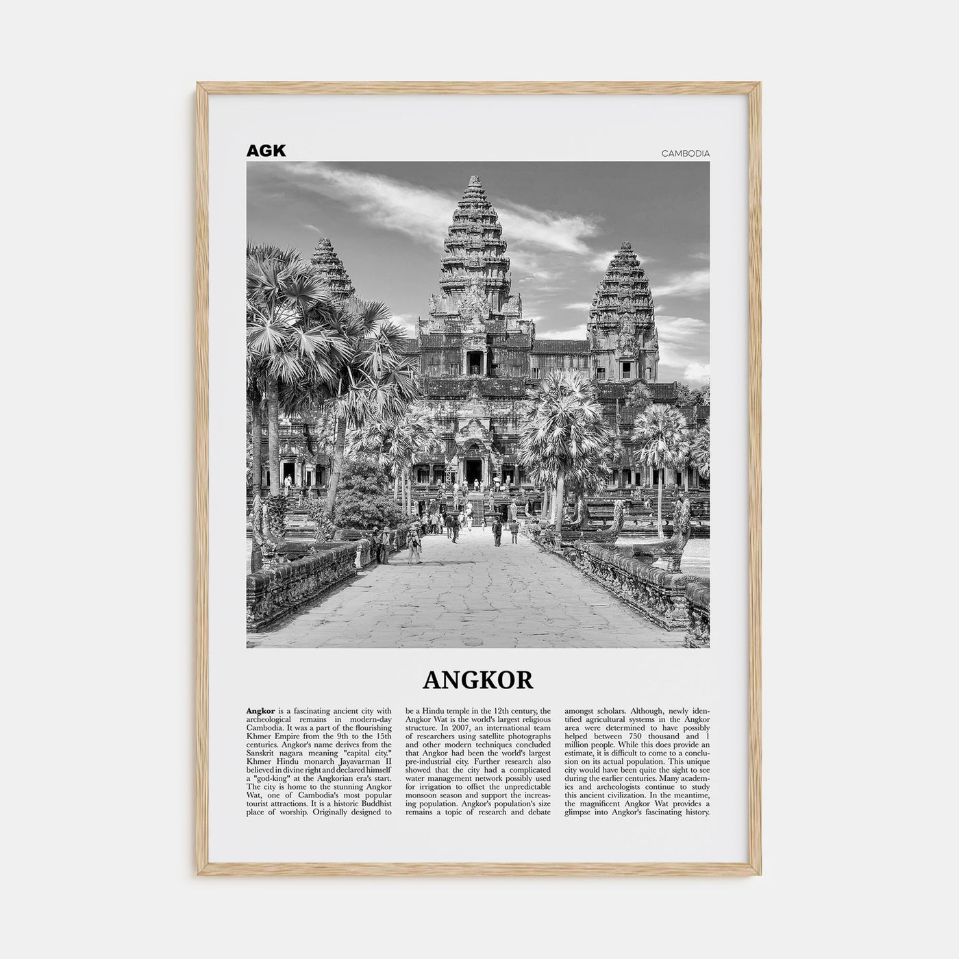 Angkor Travel B&W Poster