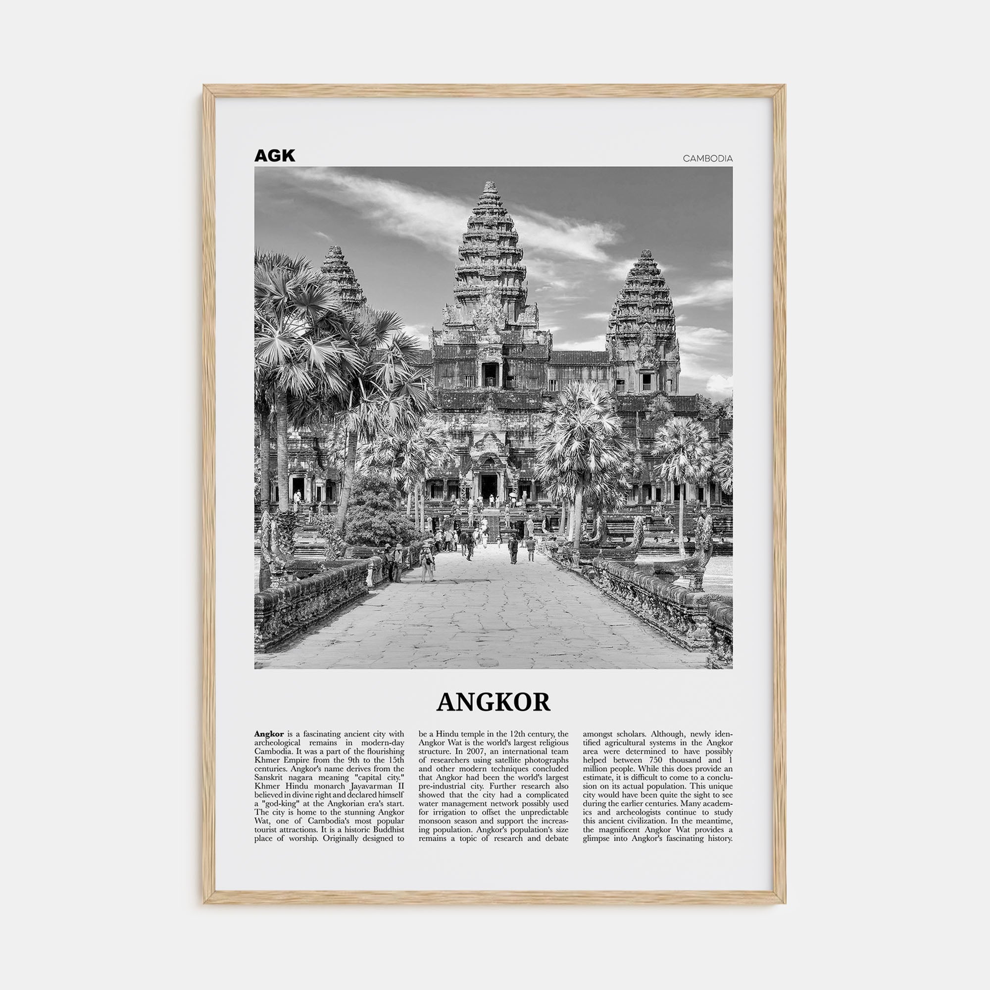 Angkor Travel B&W Poster