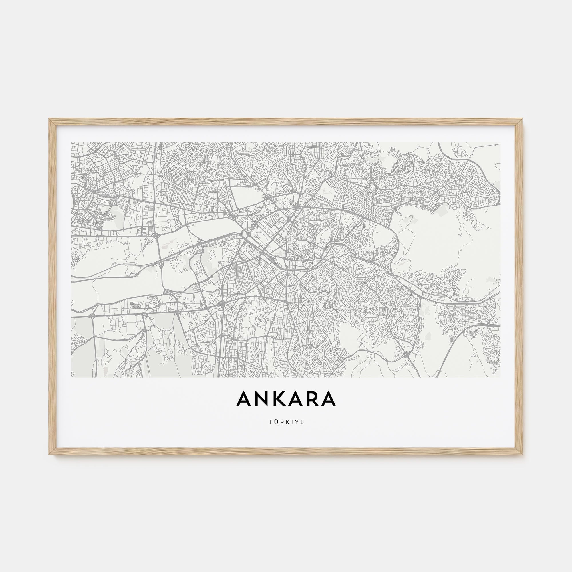 Ankara Map Landscape Poster
