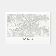 Ankara Map Landscape Poster