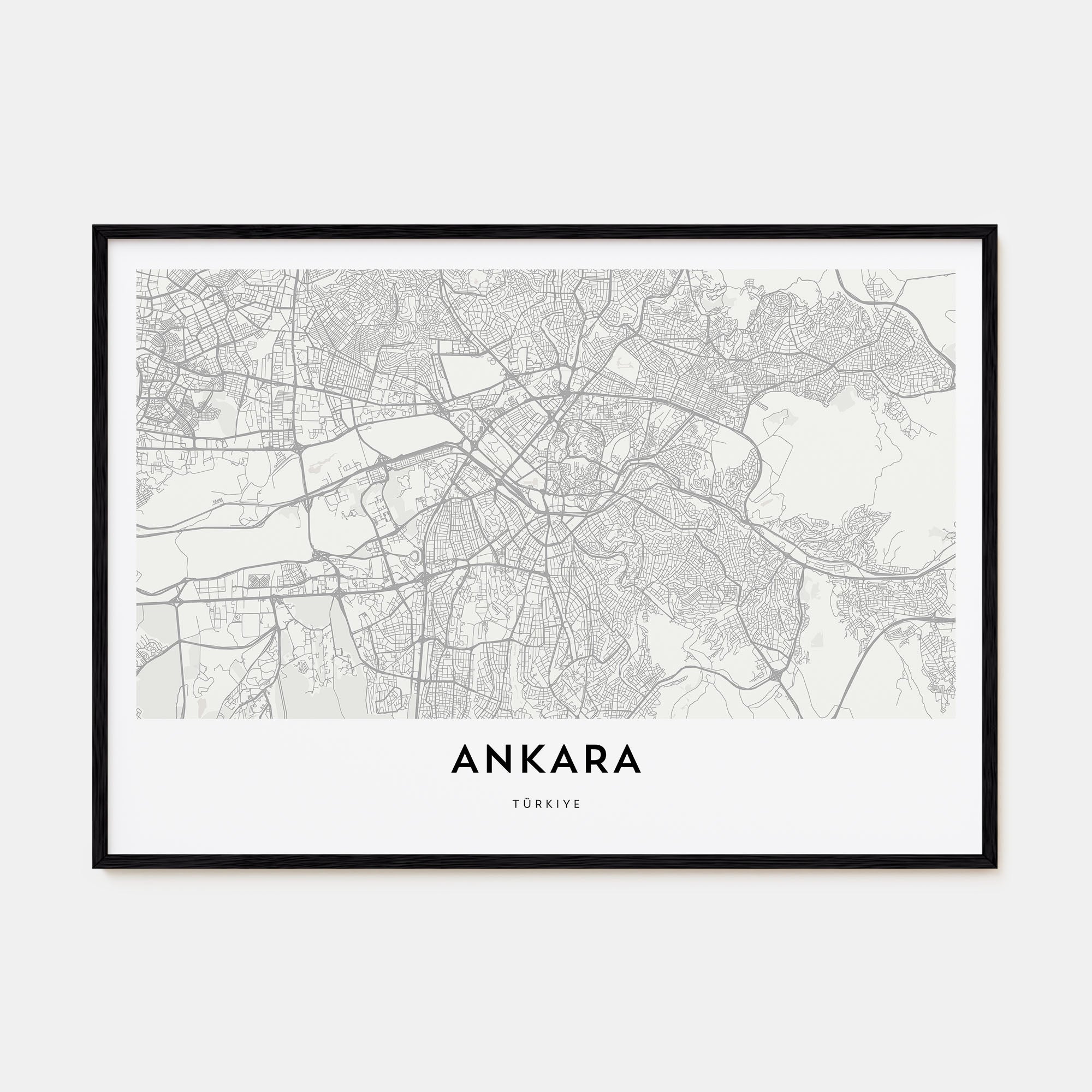 Ankara Map Landscape Poster