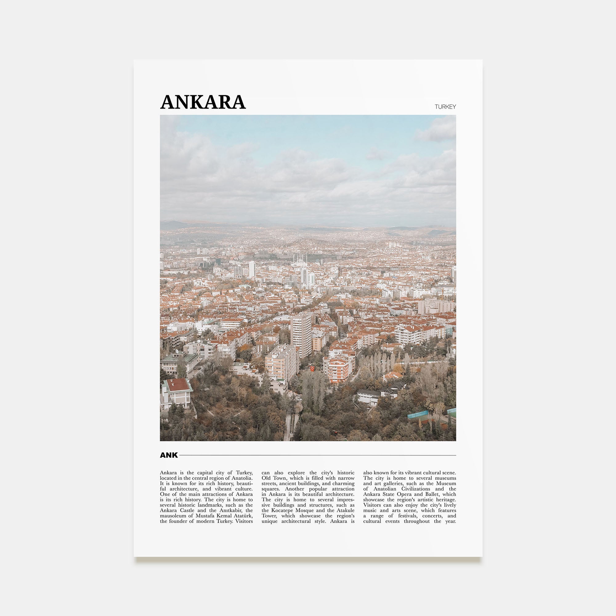 Ankara Travel Color Poster