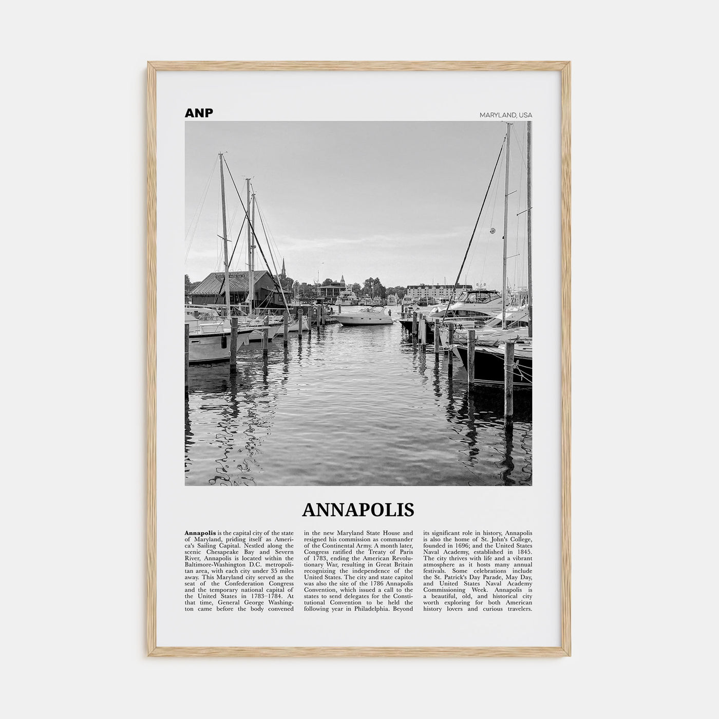 Annapolis Travel B&W No 1 Poster
