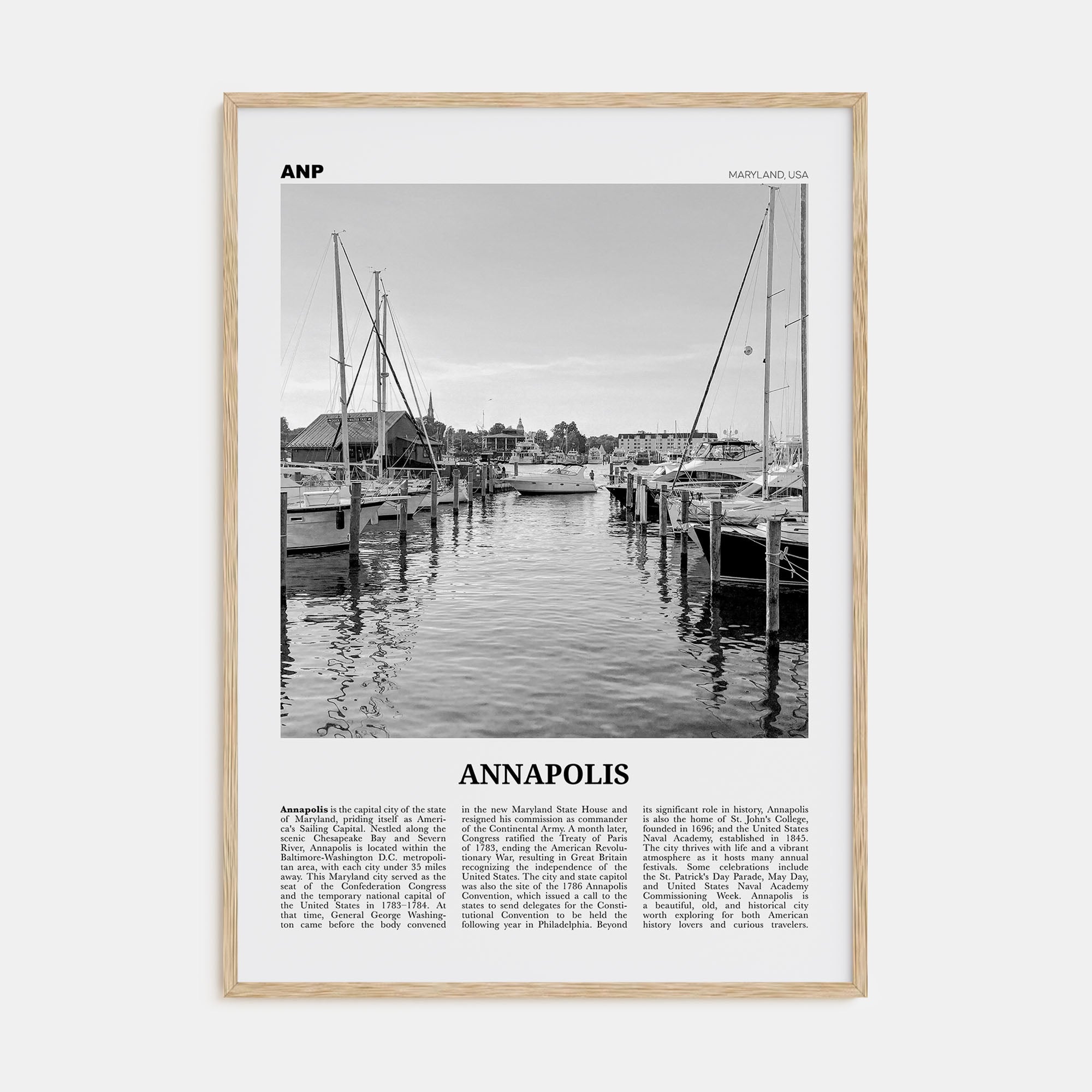 Annapolis Travel B&W No 1 Poster