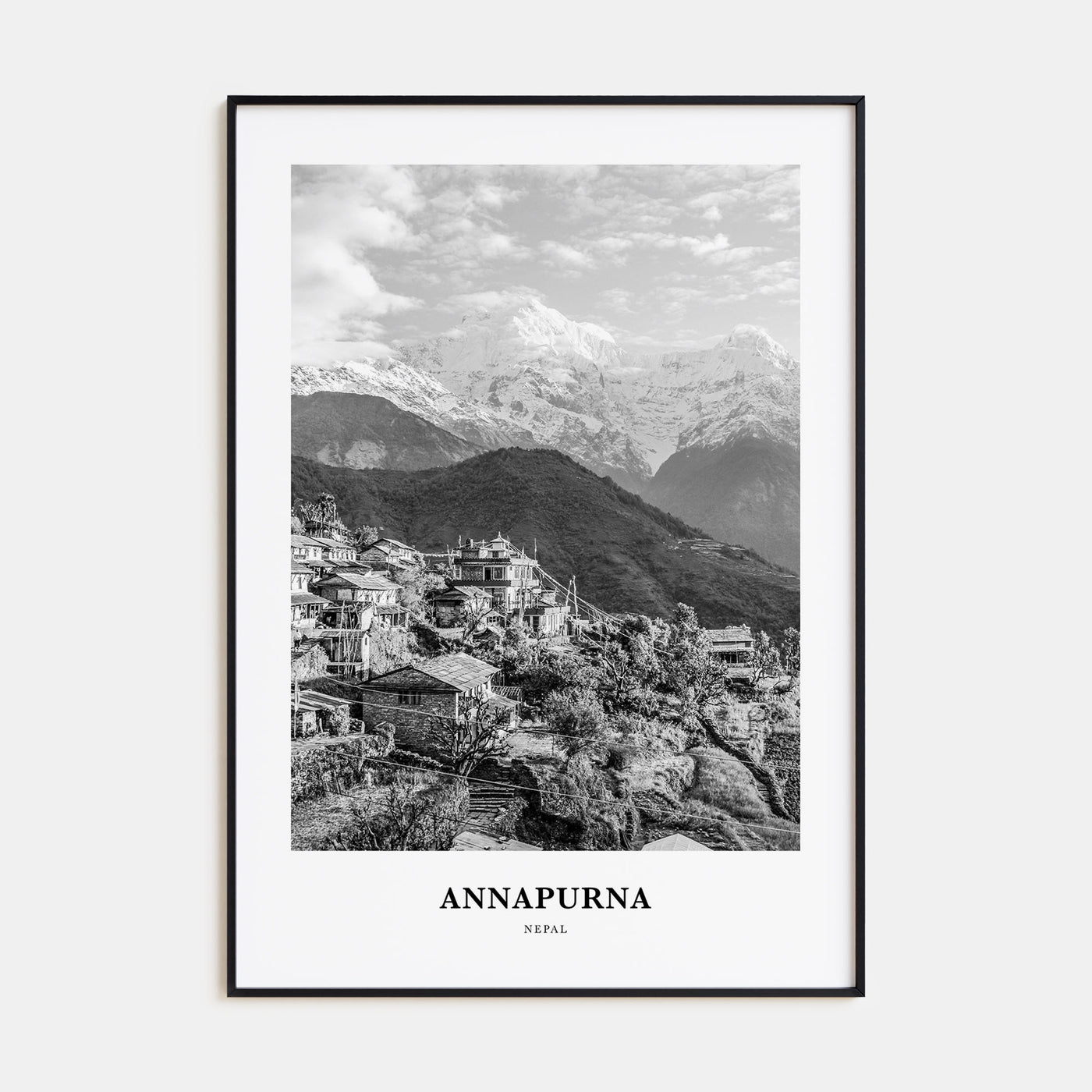 Annapurna Portrait B&W Poster
