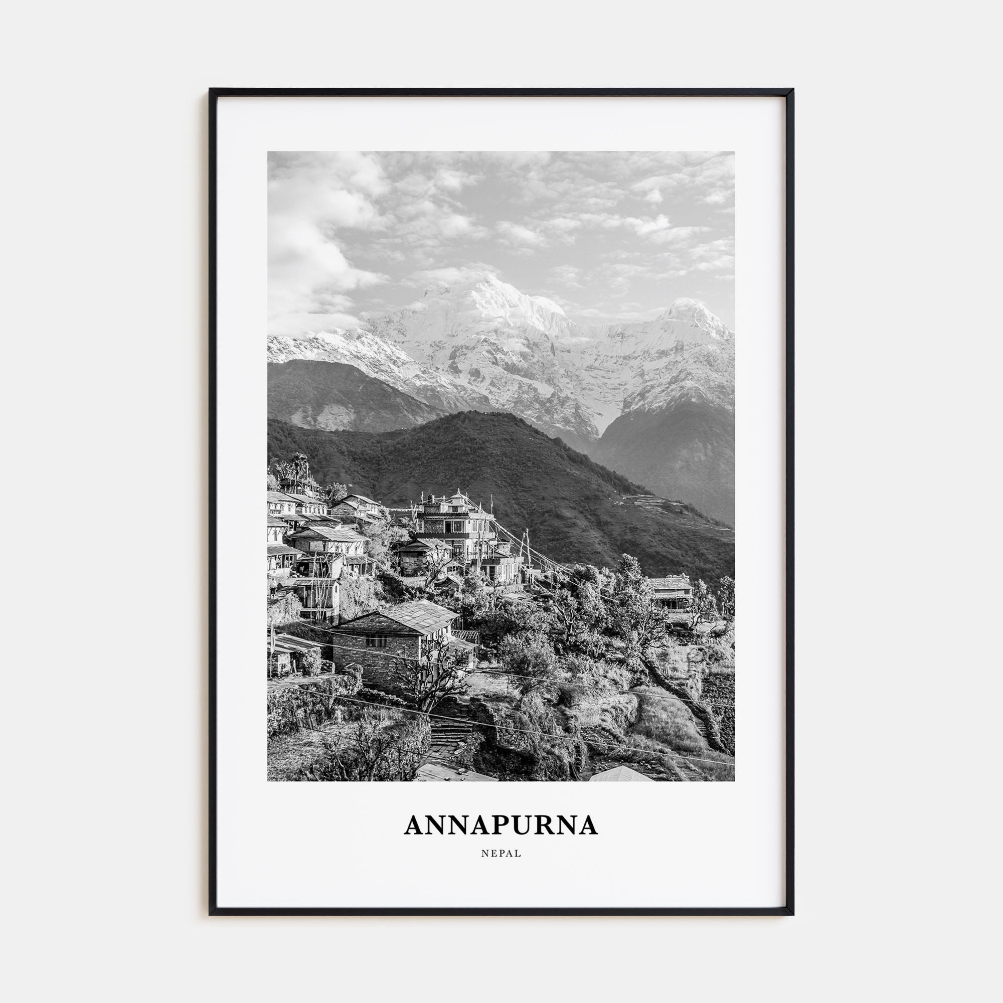 Annapurna Portrait B&W Poster
