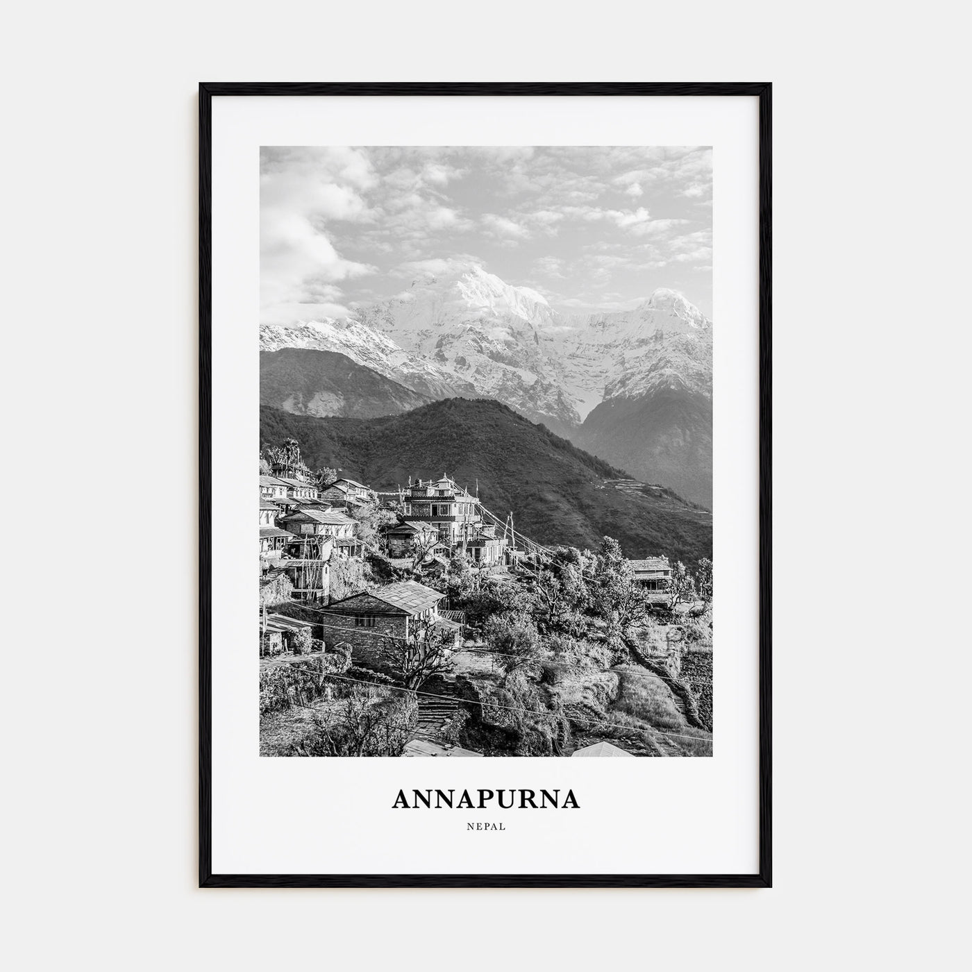 Annapurna Portrait B&W Poster