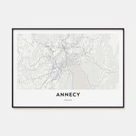 Annecy Map Landscape Poster