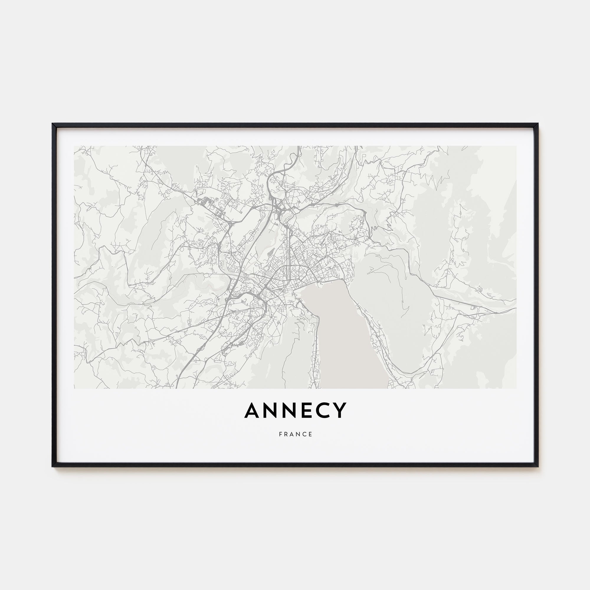Annecy Map Landscape Poster