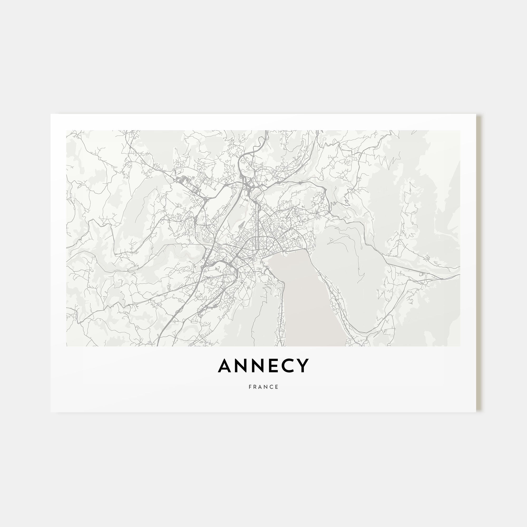Annecy Map Landscape Poster