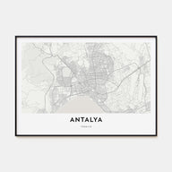 Antalya Map Landscape Poster
