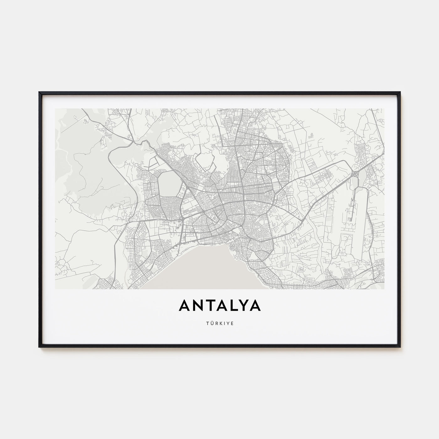 Antalya Map Landscape Poster